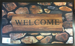 Придверный принтованный коврик Добро пожаловать (сад)