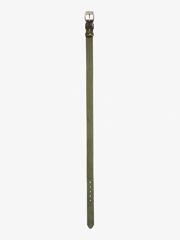 Кожаный ремень «Дубрава» цвета тёмно-зелёного хаки, Старорусский