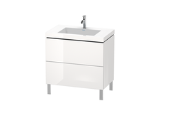 Duravit L-Cube LC6937O2222 Тумба под раковину, Duravit, L-Cube, ширина, мм-800, глубина, мм-480, высота, мм-698, тип установки-напольный, форма мебели-прямоугольная, раковина-есть, количество раковин-1, вырез под раковину-один, монтаж раковины-наклад фото