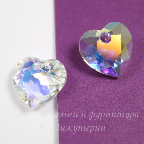 6432 Подвеска Сваровски Сердечко Heart Cut Crystal AB (10,5 мм)