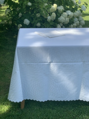 Скатерть 180x320 и 12 салфеток Palombella Free сливочные