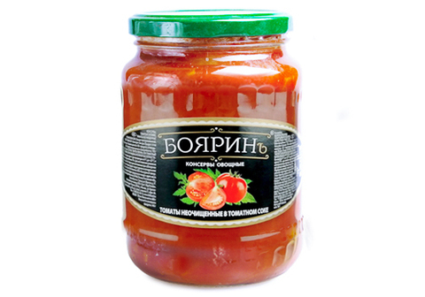 Томаты неочищенные в собственном соку "Боярин", 720г