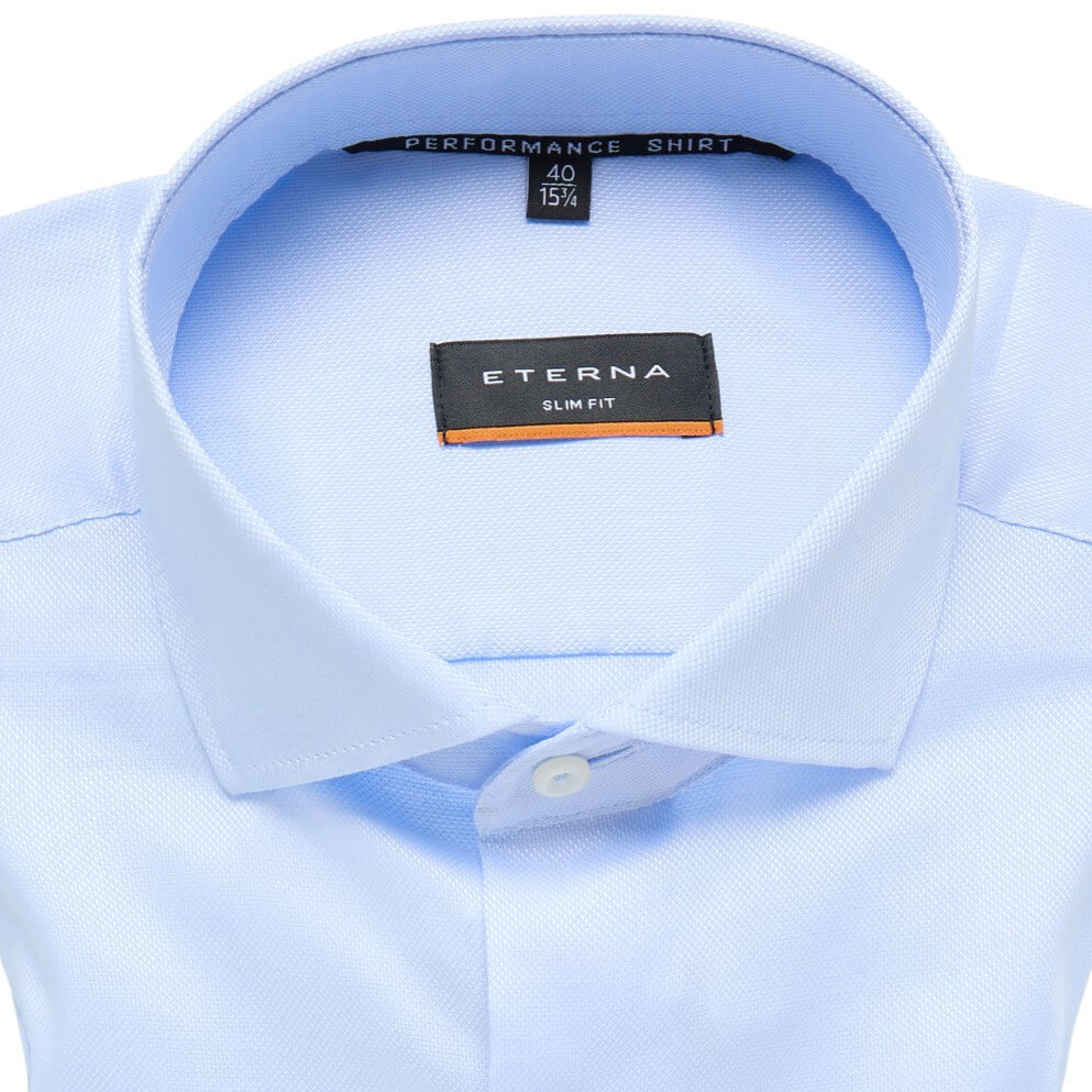 Сорочка мужская Eterna Slim Fit 4084-F182-12 голубая, серия Performance