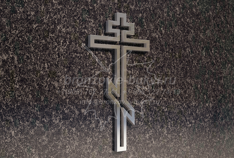 Контурный крестик из нержавейки на памятник, 15 см