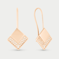 Серьги без вставок для женщин из розового золота 585 пробы (арт. 20230)