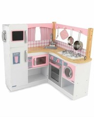 Большая детская кухня KidKraft из дерева для девочек Изысканный уголок 53185_KE