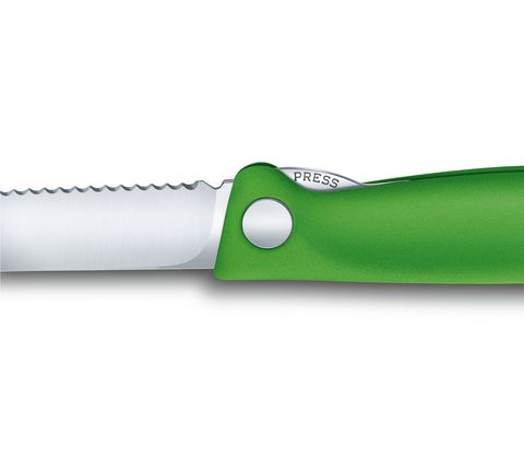 Нож кухонный складной Victorinox Classic, 110 mm, Wavy Edge, Green (6.7836.F4B)