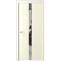 Купить Межкомнатная дверь эмаль Геометрия 8 слоновая кость с зеркалом