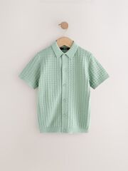 Рубашка трикотажная с коротким рукавом для мальчика Next AA8-947, Светло-зеленый