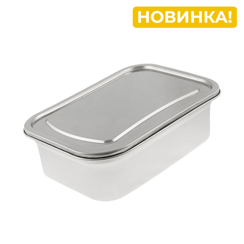 Контейнер пищевой Jolly Kitchen с крышкой, нержавеющая сталь, 32x23x10,5 (4,5 литра)