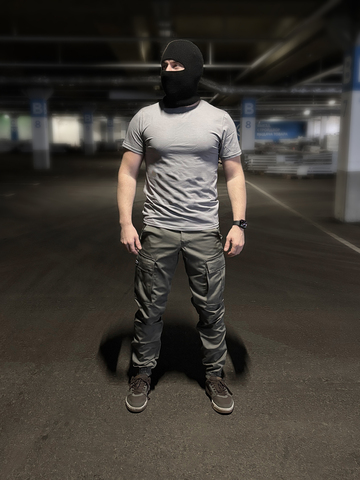 Хлопковые штаны с карманом под нож 