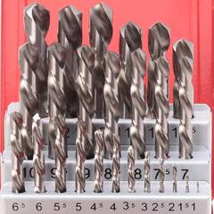 Набор сверл по металлу 1-13мм 25шт DIN338 HSS-G 118° LH-Левые (мет. кейс) Ruko 214215Li(K)