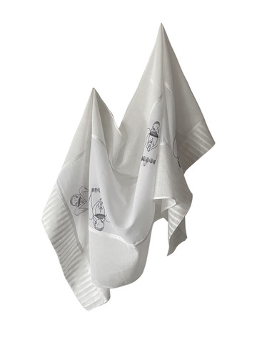 Палантин комбинированный с печатью 