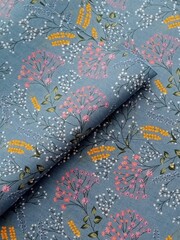 Ткань бязь плательная, рис. "Полевые цветы", ширина 150 см, арт. 984