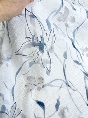 Вискоза с нейлоном, крэш вуаль, Голубые лилии