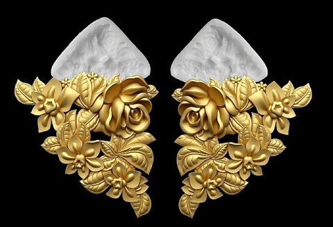 Силиконовые молды Угол цветочный правый и левый . Набор 2 шт