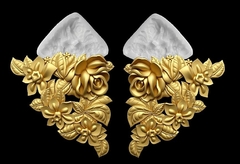 Силиконовые молды Угол цветочный правый и левый . Набор 2 шт