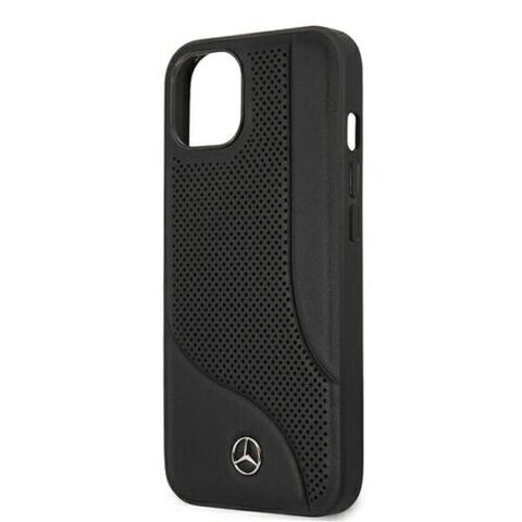 Кожаный чехол Mercedes-Benz CDO для iPhone 14 Pro (Черный)