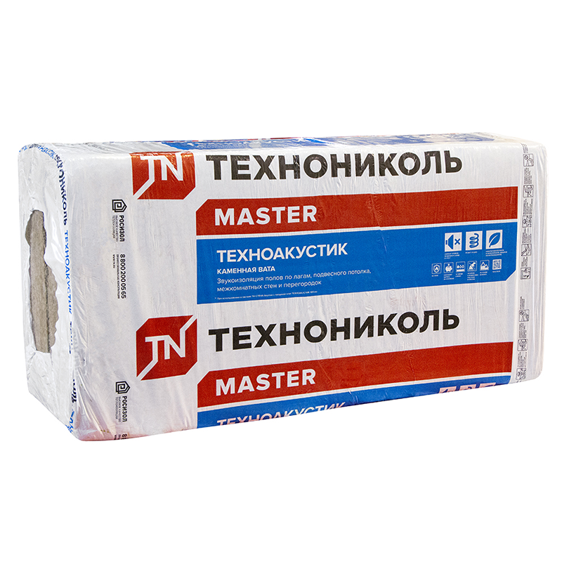 Утеплитель ТехноНИКОЛЬ Техноакустик 45 кг/м³ (1200х600х50 мм) 12 шт ...