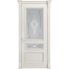 Купить Межкомнатная дверь шпон Luxor Гера 2 дуб ral 9010 остеклённая