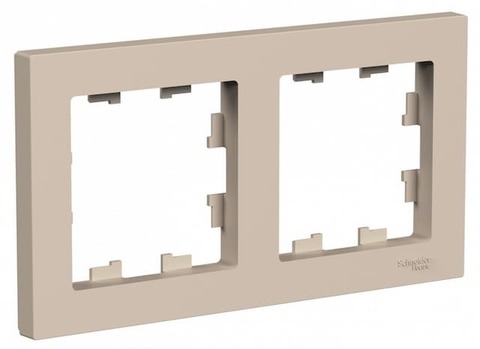 Рамка на 2 поста. Цвет Песочный. Schneider Electric(Шнайдер электрик). AtlasDesign. ATN001202