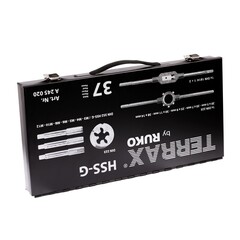 Набор метчиков и плашек M3-M12 37пр HSS-G Terrax by Ruko A245020