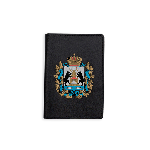 Обложка на паспорт "Герб Новгородской области", черная