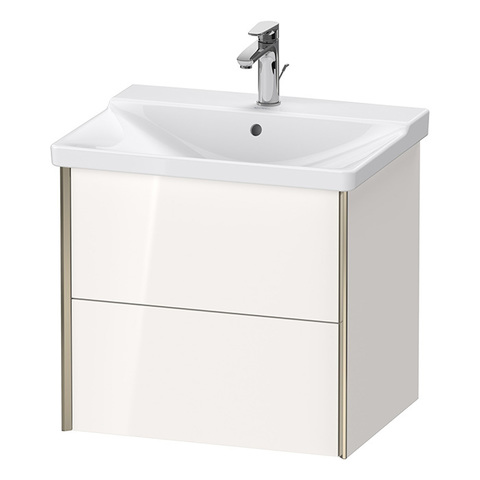 Duravit XViu Тумба подвесная 565x610x469мм, для раковины #233265, 2 ящика, цвет: белый глянцевый/champagne matt XV41150B122