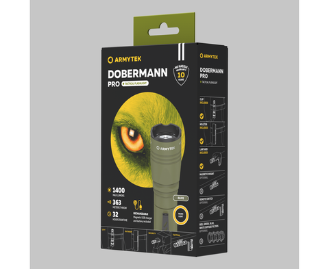 Armytek Dobermann Pro Magnet USB Olive (теплый свет)