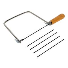 Лобзик ручной КОБАЛЬТ пилка 170 мм, размер лобзика 180 х 310 мм, рукоятка из бука, 5 лезвий в комплекте (917-605)