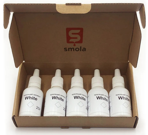 Набор пигментов для фотополимера SMOLA WHITE, белый (5 шт x 20 гр)
