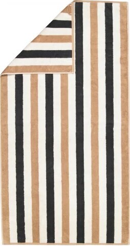 Полотенце 50х100 Cawo 6213 бежевое/черное