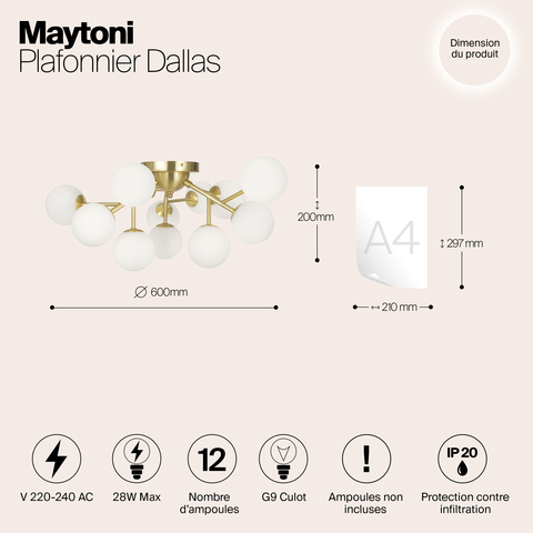 Потолочный светильник Maytoni Dallas MOD545CL-12BS
