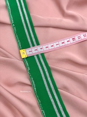 Подвяз трикотажный зеленый с серебряными полосками  0,8 м, ширина 4-5 см
