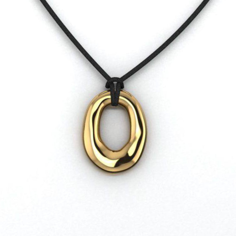 Колье EVA OVAL PENDANT на черном шнурке