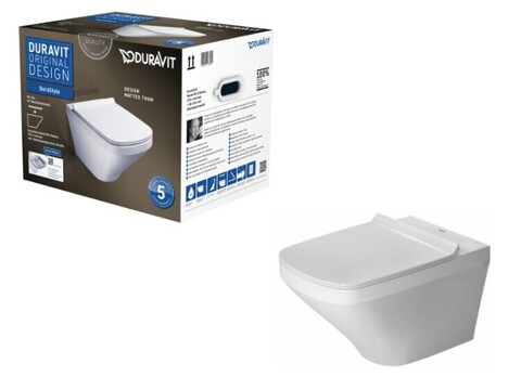 45510900A1  Duravit Durastyle Комплект: подвесной унитаз 370х540 мм, Rimless 255109 + сиденье с микролифтом 006379, цвет: белый глянецевый