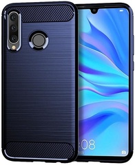 Чехол для Huawei P30 Lite (Nova 4E) цвет Blue (синий), серия Carbon от Caseport