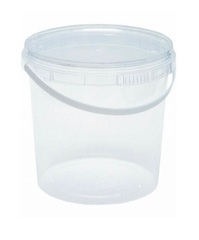 Ведро пластиковое прозрачное с крышкой 1 л.