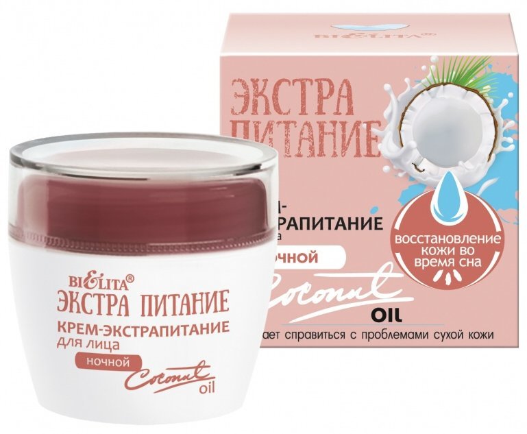 Белита ЭКСТРАПИТАНИЕ Крем-экстрапитание для лица ночной "Coconut Oil" 50мл