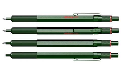 Ручка шариковая Rotring 600 Metal Green, MBlack  (2114263)