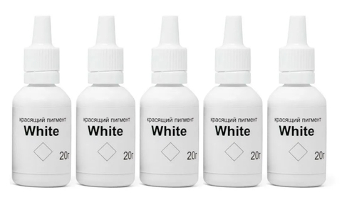 Набор пигментов для фотополимера SMOLA WHITE, белый (5 шт x 20 гр)