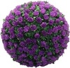 Светильник садово-парковый на солнечной батарее «Цветочный шар», фиолетовый, 20 LED (белый), D 28 см E5209 (Feron)