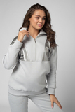 Утепленный спортивный костюм для беременных и кормящих 15182 св.серый /кожа серебро