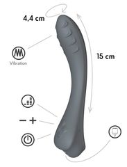 Темно-серый вибратор для G-точки Apus - 19 см. - 