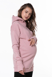 Утепленное худи для беременных и кормящих 12198 розовая дымка