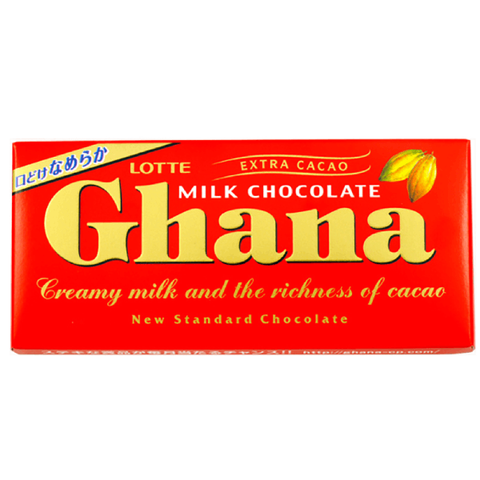 Шоколад молочный Гана Lotte Ghana, 70 гр