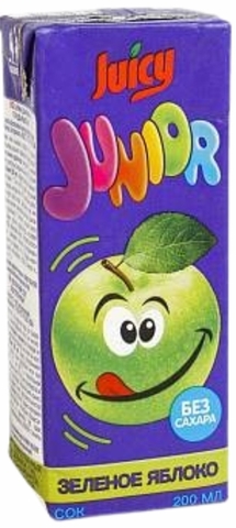 Сок JUICY Junior Зеленое яблоко 0,2 л т/п КАЗАХСТАН