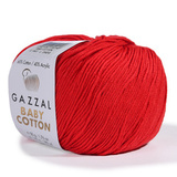 Пряжа Gazzal Baby Cotton 3443 красный мак
