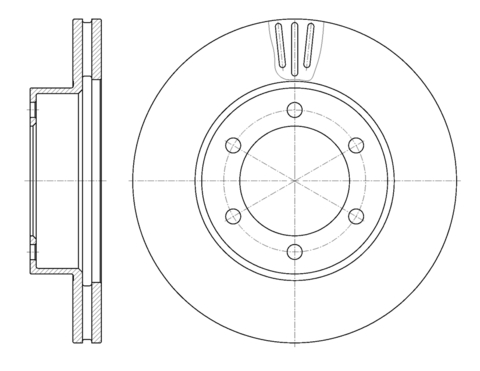 Диск тормозной вентилируемый G-brake  GR-02663