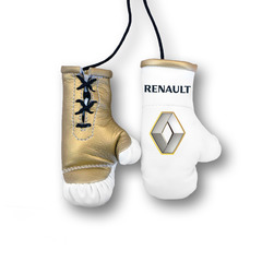 Перчатки боксерские комбинированные " Renault", белые с золотым